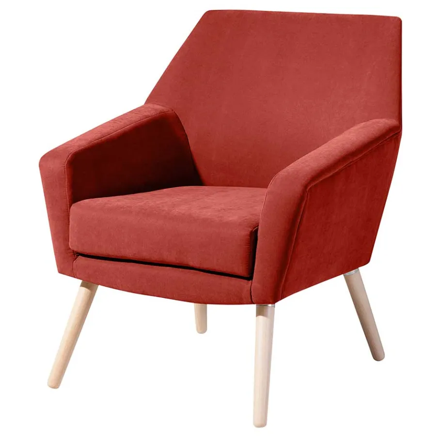 Hot Wohnen Wohnzimmersessel in Terracotta Velours - Emjada