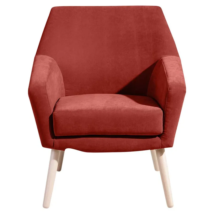 Hot Wohnen Wohnzimmersessel in Terracotta Velours - Emjada