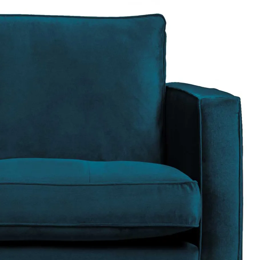 Clearance Wohnen Wohnzimmersofa in Blau Samtstoff - Cumagon