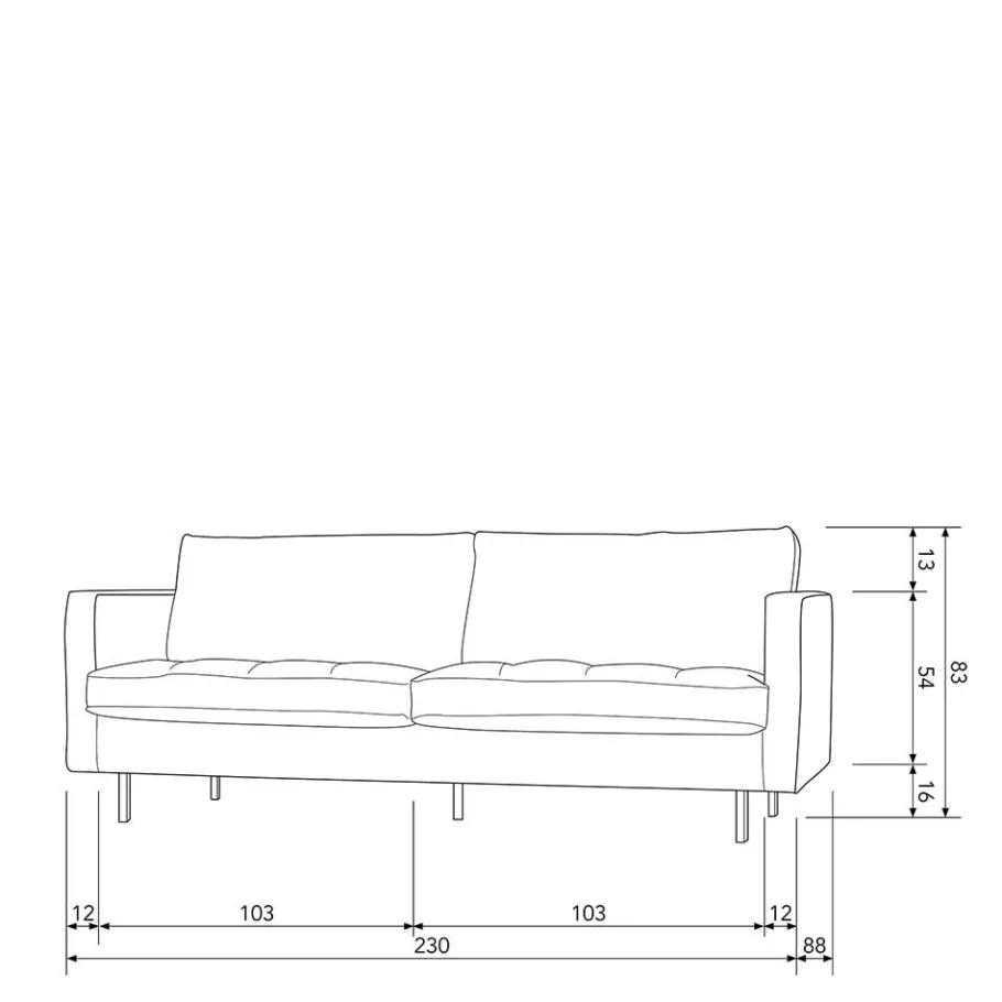 Clearance Wohnen Wohnzimmersofa in Blau Samtstoff - Cumagon