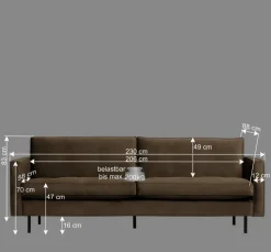Clearance Wohnen Wohnzimmersofa in Blau Samtstoff - Cumagon