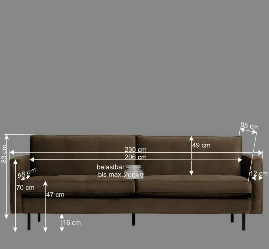Clearance Wohnen Wohnzimmersofa in Blau Samtstoff - Cumagon