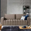 Outlet Wohnen Wohnzimmersofa mit Bettfunktion in Hellbraun - Coisma