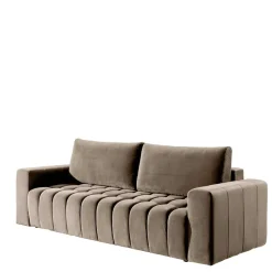 Outlet Wohnen Wohnzimmersofa mit Bettfunktion in Hellbraun - Coisma