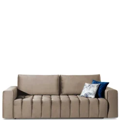 Outlet Wohnen Wohnzimmersofa mit Bettfunktion in Hellbraun - Coisma