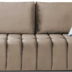 Outlet Wohnen Wohnzimmersofa mit Bettfunktion in Hellbraun - Coisma