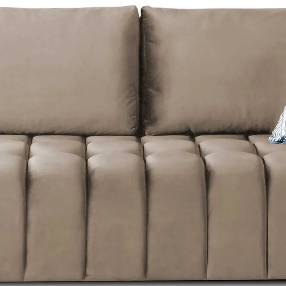 Outlet Wohnen Wohnzimmersofa mit Bettfunktion in Hellbraun - Coisma