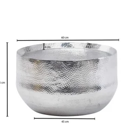 Discount Wohnen Wohnzimmertisch im Fass Design in Silber - Samantra