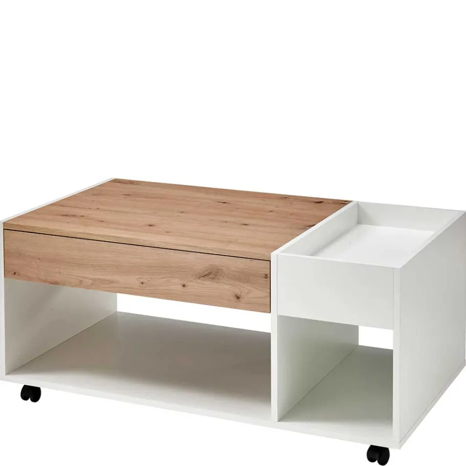 New Wohnen Wohnzimmertisch mit Rollen & Schublade - Palm