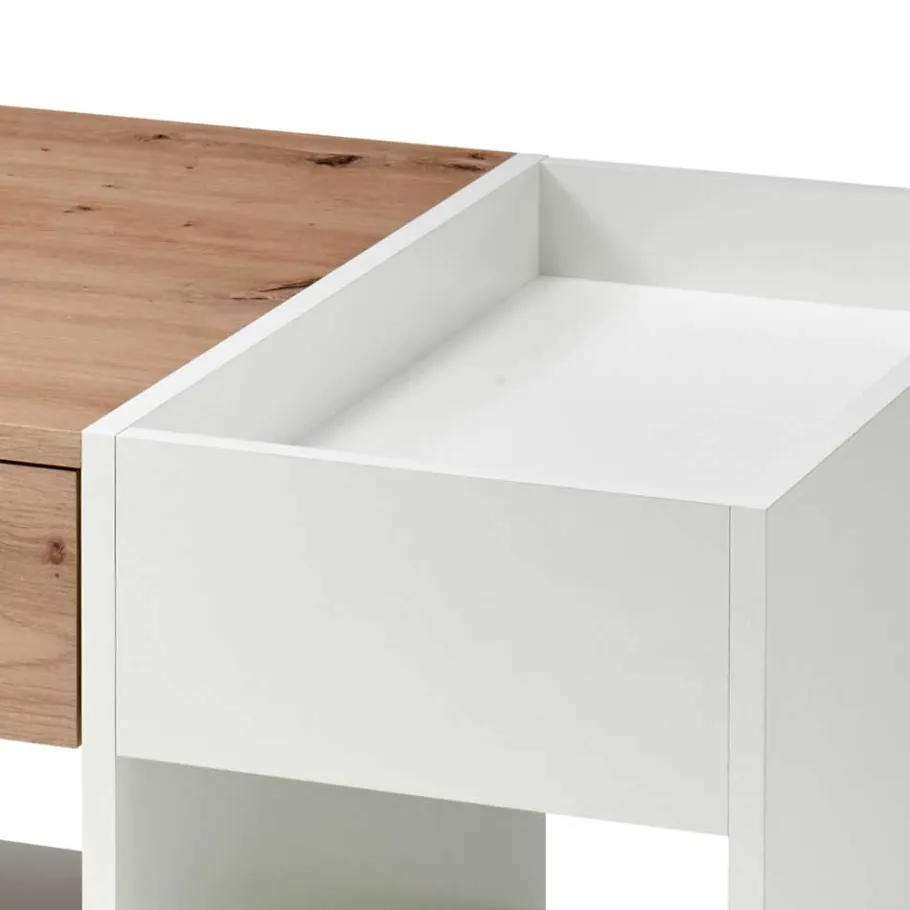 New Wohnen Wohnzimmertisch mit Rollen & Schublade - Palm