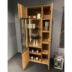 Wohnen Wohnzimmervitrine aus Asteiche Massivholz - Clenza