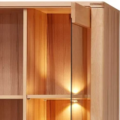 Sale Wohnen Wohnzimmervitrine aus Kernbuche mit LED - Amyonta