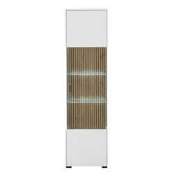 Hot Wohnen Wohnzimmer-Vitrine in Weiß und Wildeiche - Nenaloro