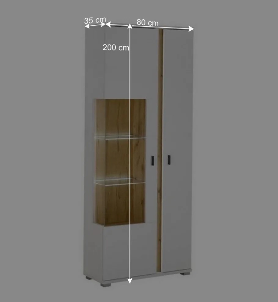 Best Wohnen Wohnzimmervitrine mit LED Beleuchtung - Racelyn