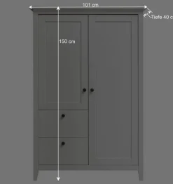 Hot Wohnen Wäscheschrank in Weiß aus Kiefer - Astinion