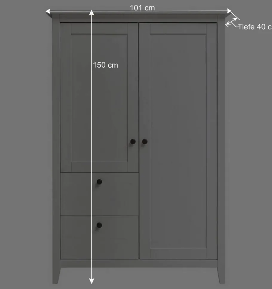 Hot Wohnen Wäscheschrank in Weiß aus Kiefer - Astinion