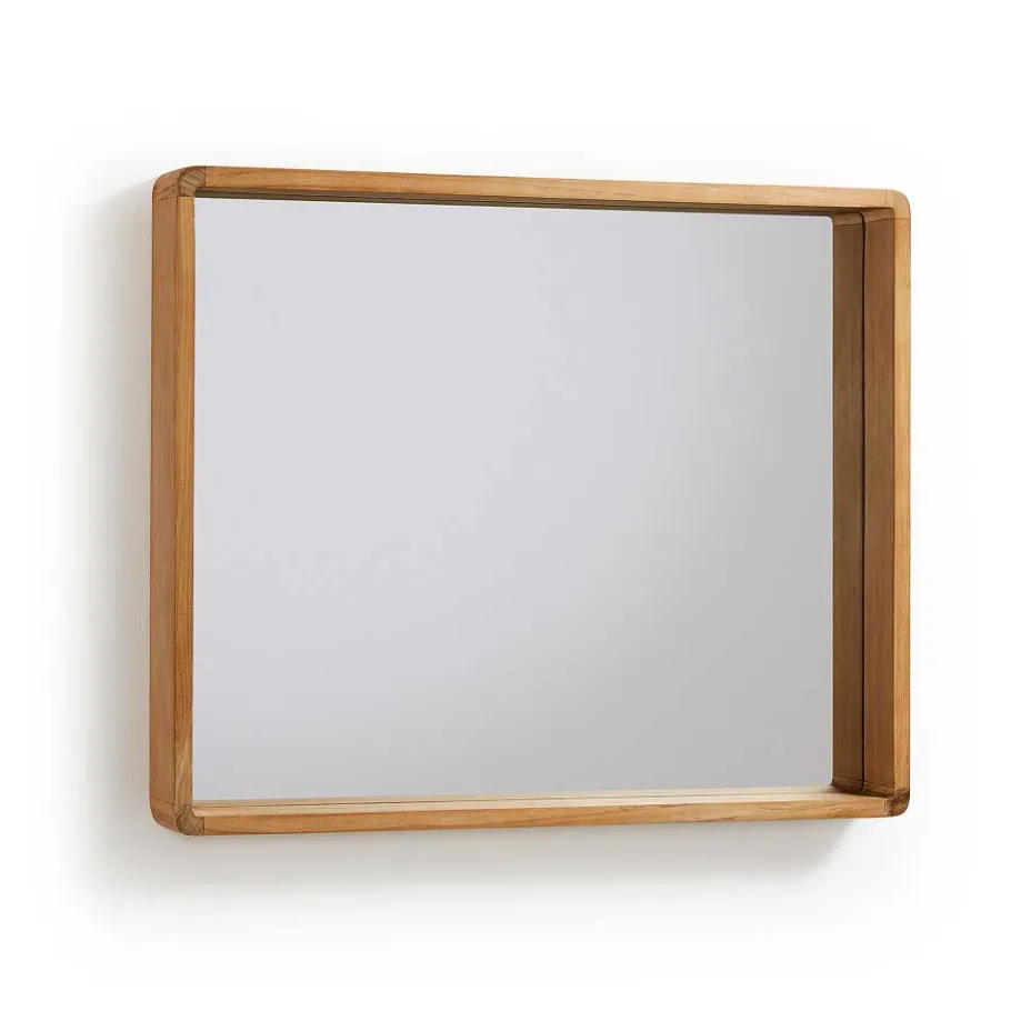 Sale Wohnen 80x65 Badezimmerspiegel mit Teak Holz - Tiranny