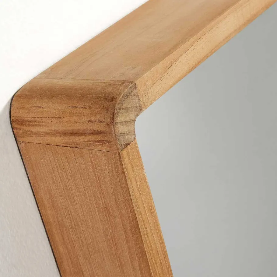 Sale Wohnen 80x65 Badezimmerspiegel mit Teak Holz - Tiranny