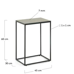 New Wohnen 45x30 Beistelltisch mit Keramikplatte in Braun - Opium