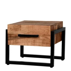 Clearance Wohnen 50x50 Beistelltisch mit Schublade aus Massivholz - Schanow