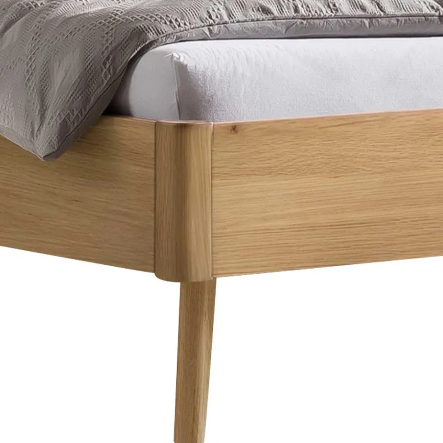 Best Wohnen 140x200 Bett aus Eiche Hell mit Kunstleder - Zubella