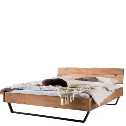 Discount Wohnen 140x200 Bett mit Naturkante Kopfteil - Wikolia