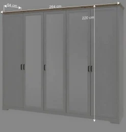 Discount Wohnen 160x200 Bettanlage & Kleiderschrank - Maggio (vierteilig)