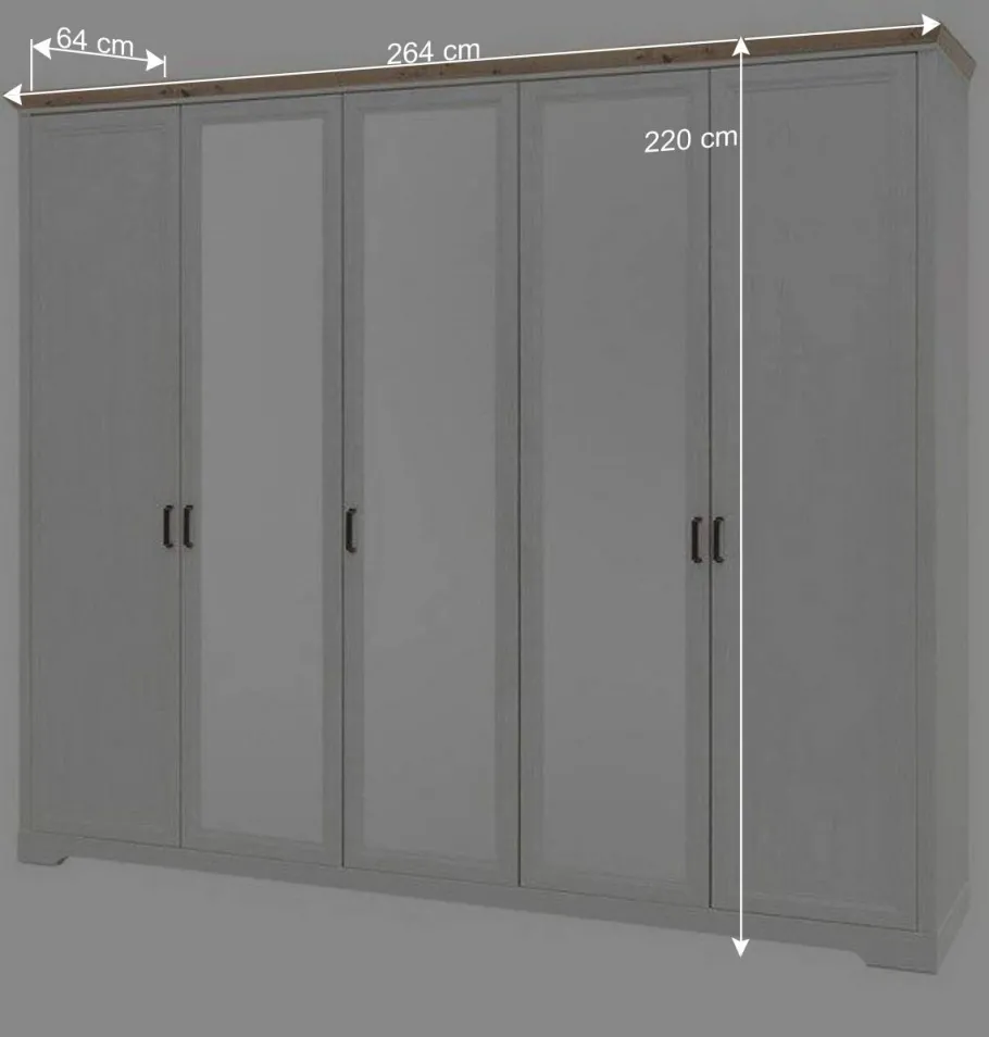 Discount Wohnen 160x200 Bettanlage & Kleiderschrank - Maggio (vierteilig)