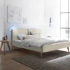 Clearance Wohnen 140x200 Bettgestell gepolstert in Beige - Duarto