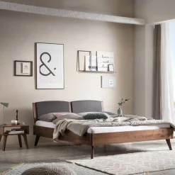 Sale Wohnen 140x200 Bettgestell in Nussbaum Braun - Nigari