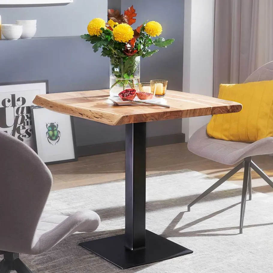 Wohnen 80x75 Bistro Esstisch mit Baumkante - Pluggia