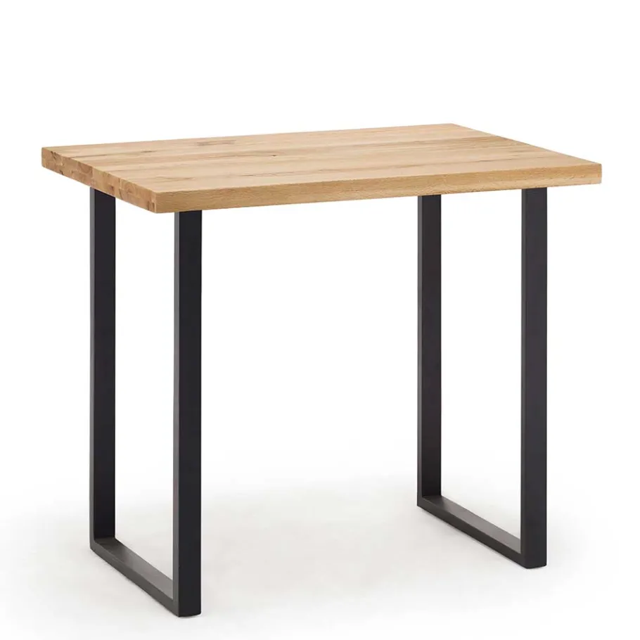Wohnen 120x80 cm Bar Tisch aus Wildeiche & Stahl - Karmini
