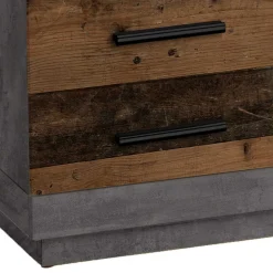 Discount Wohnen 80x80 cm Couchtisch in Beton Optik & Antik Holz NB - Imlory