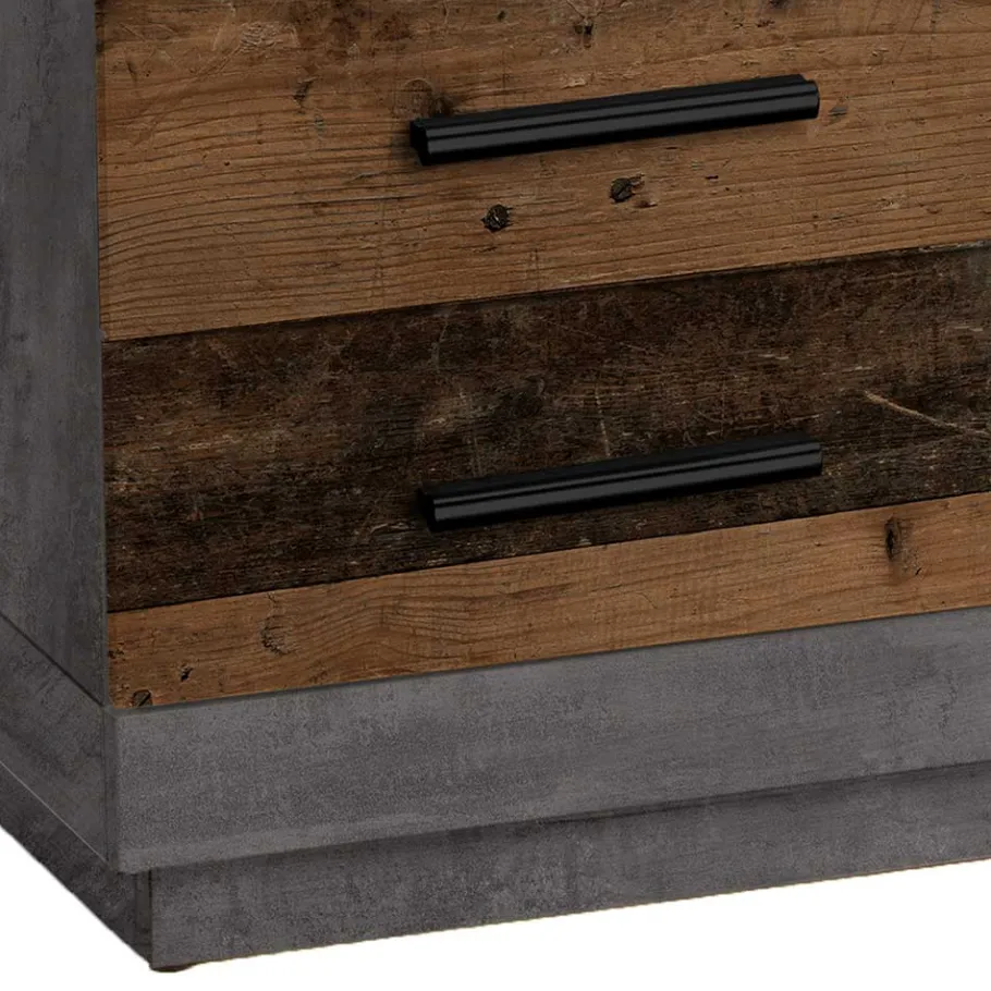 Discount Wohnen 80x80 cm Couchtisch in Beton Optik & Antik Holz NB - Imlory