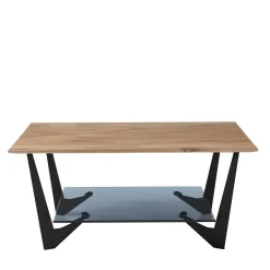 Online Wohnen 90x60 cm Couchtisch mit Massivholzplatte Eiche - Lasson