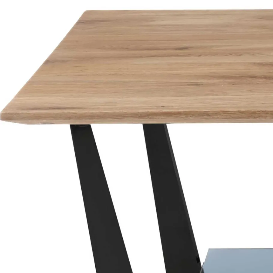Online Wohnen 90x60 cm Couchtisch mit Massivholzplatte Eiche - Lasson