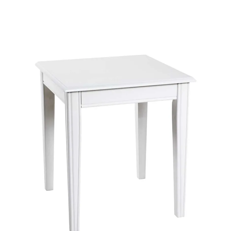 Discount Wohnen 45x45 cm Landhaus Beistelltisch in Weiß - Leida