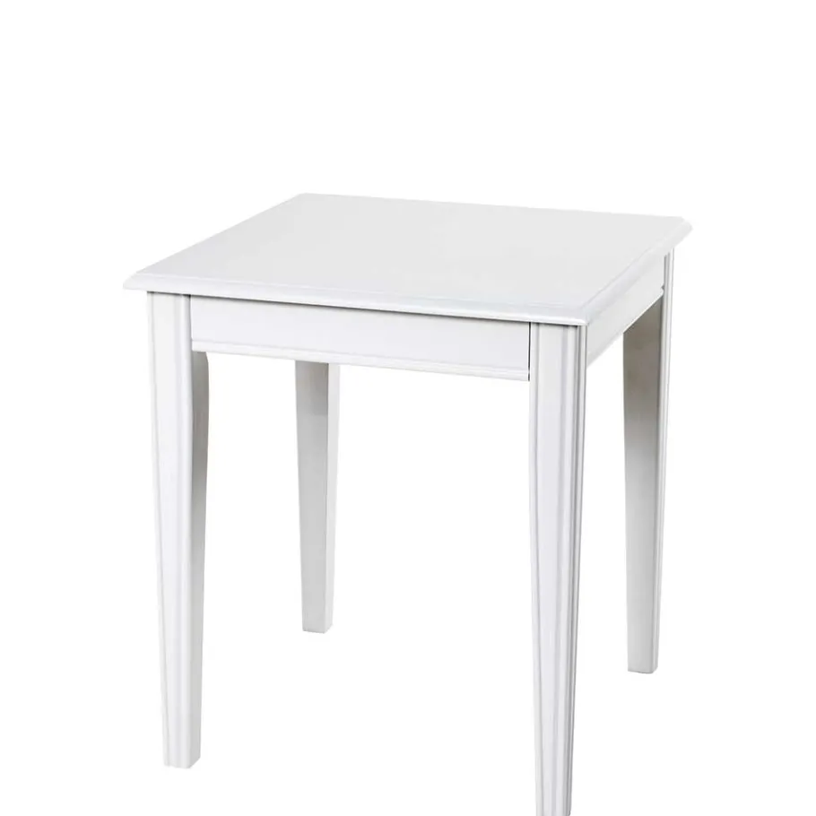 Discount Wohnen 45x45 cm Landhaus Beistelltisch in Weiß - Leida
