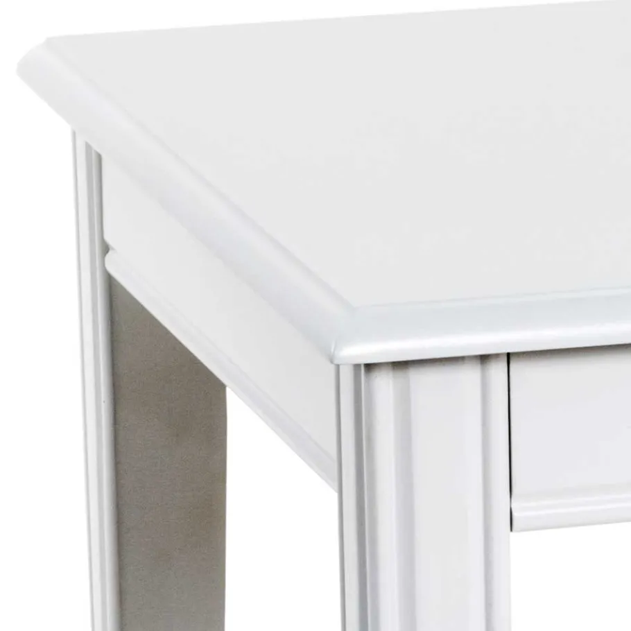 Discount Wohnen 45x45 cm Landhaus Beistelltisch in Weiß - Leida
