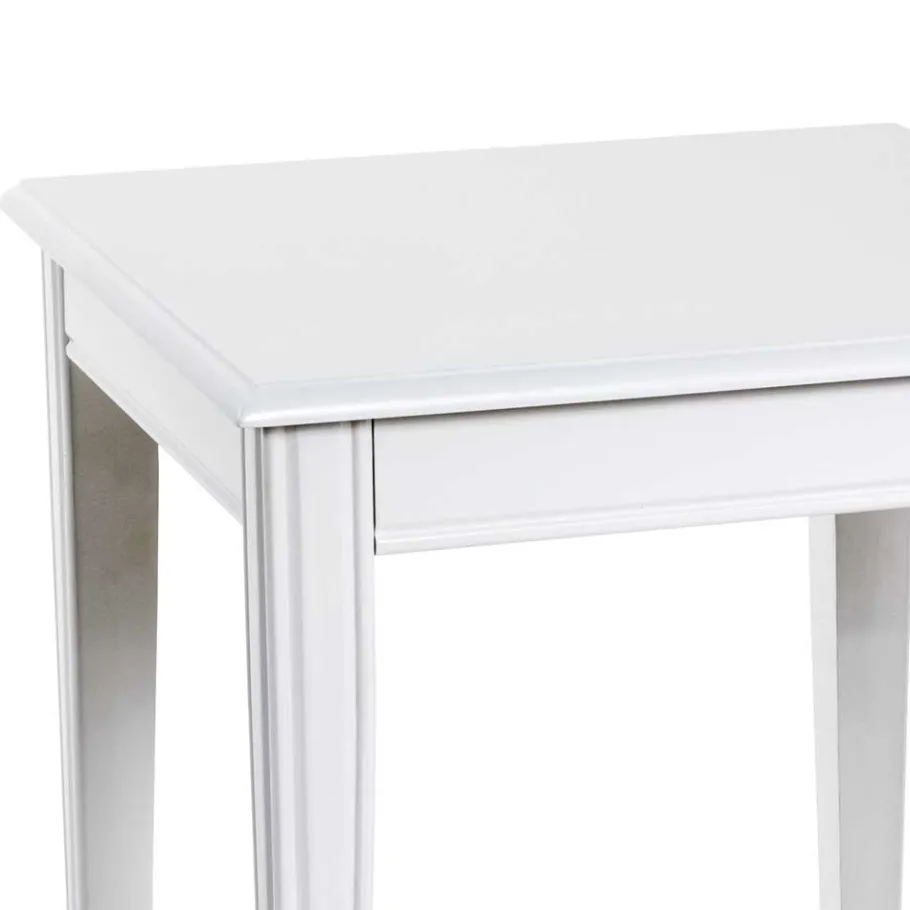 Discount Wohnen 45x45 cm Landhaus Beistelltisch in Weiß - Leida