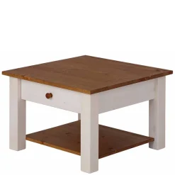 Sale Wohnen 60x60 cm Landhaus Couchtisch mit Schublade - Auslava
