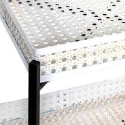 Hot Wohnen 42x42 cm Metall Beistelltisch in Creme & Schwarz - Lubines