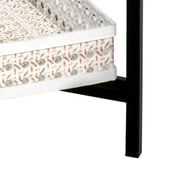 Hot Wohnen 42x42 cm Metall Beistelltisch in Creme & Schwarz - Lubines