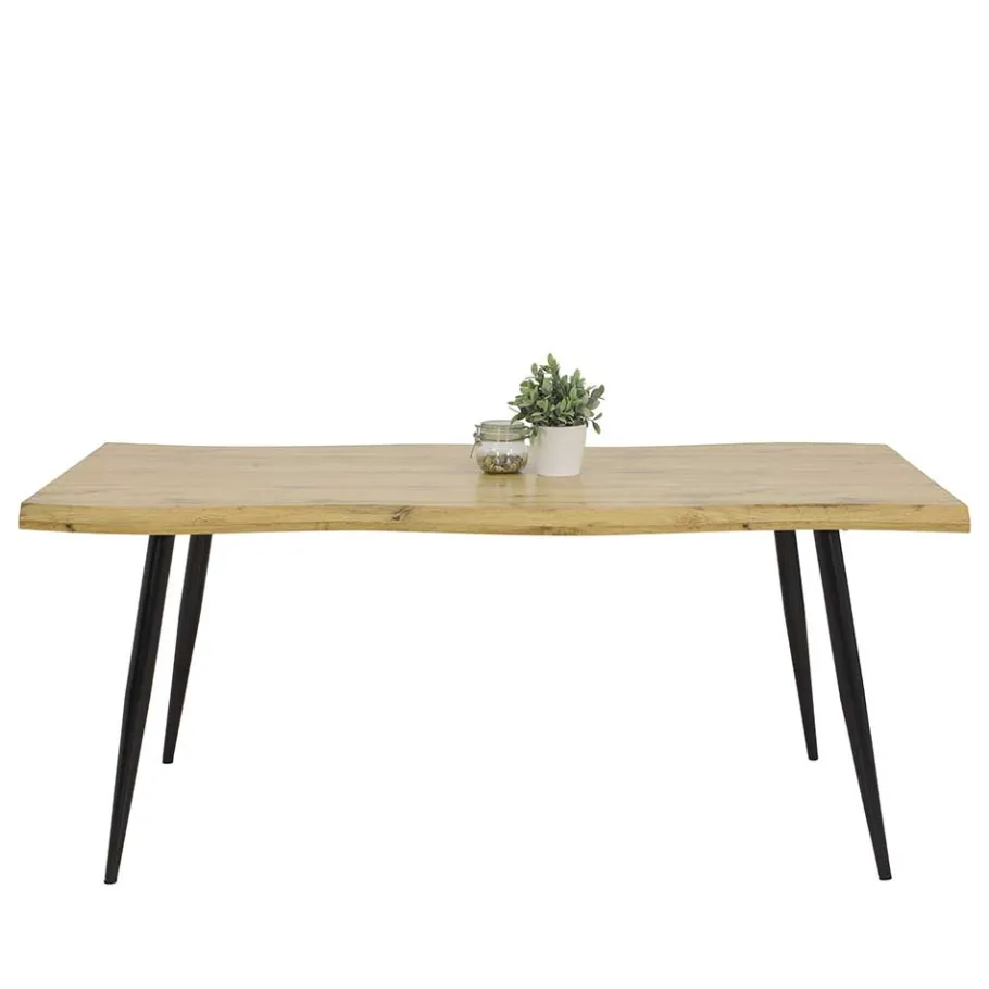 Clearance Wohnen 180x100 cm Tisch in Wildeiche mit Baumkante NB - Tracy