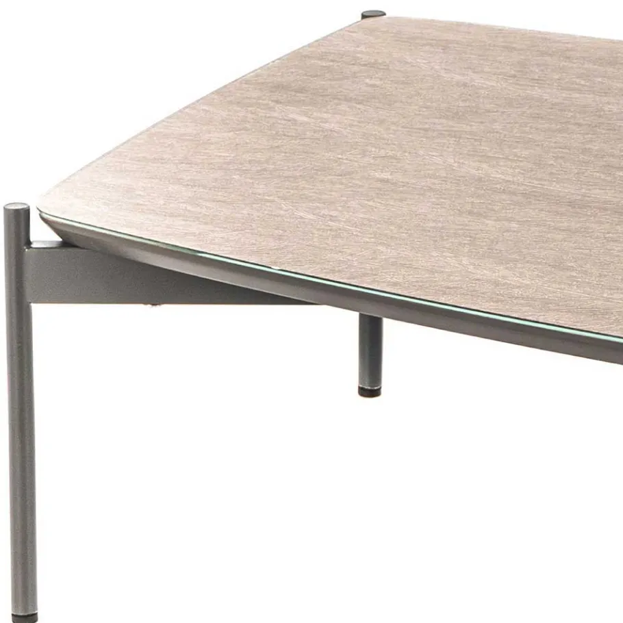 Discount Wohnen 85x50 Couchtisch mit Glas Beschichtung Taupe - Basel