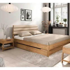 New Wohnen 140x200 Designbett aus Wildeiche - Puwa