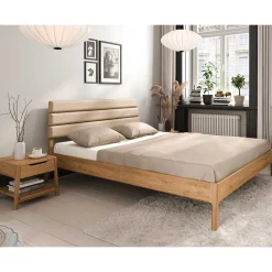 New Wohnen 140x200 Designbett aus Wildeiche - Puwa