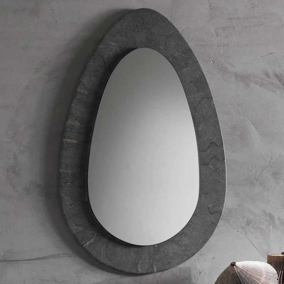 New Wohnen 70x110 Eiförmiger Spiegel mit breitem Rahmen - Janilea