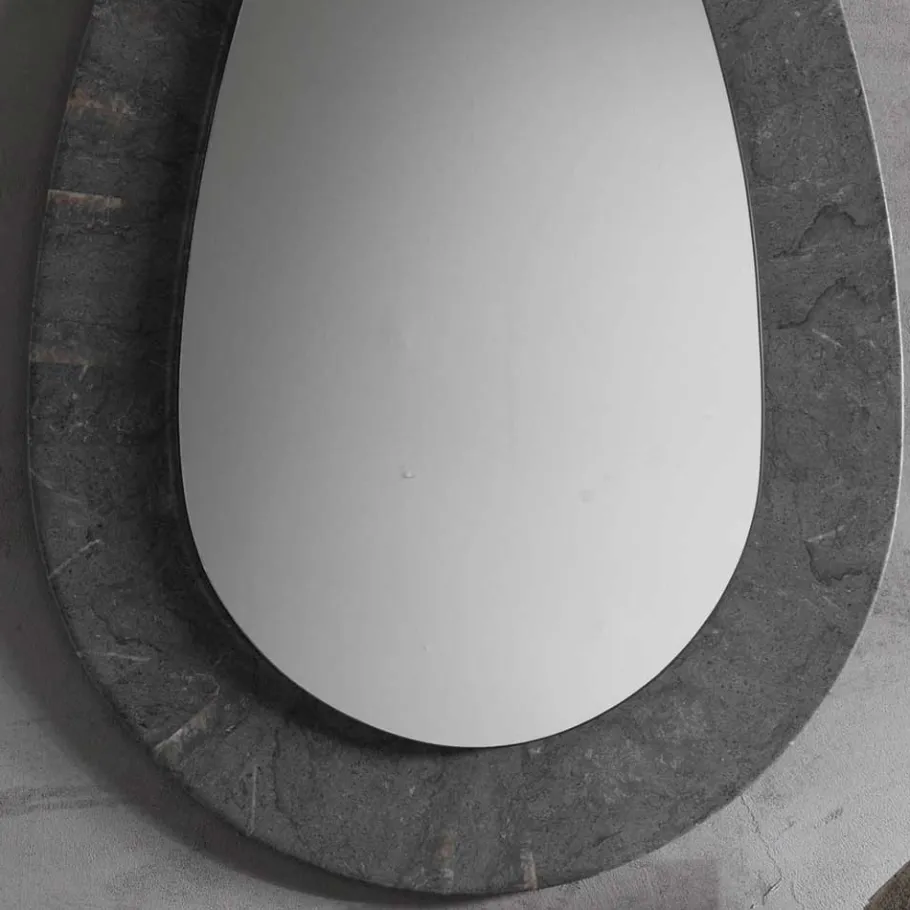 New Wohnen 70x110 Eiförmiger Spiegel mit breitem Rahmen - Janilea