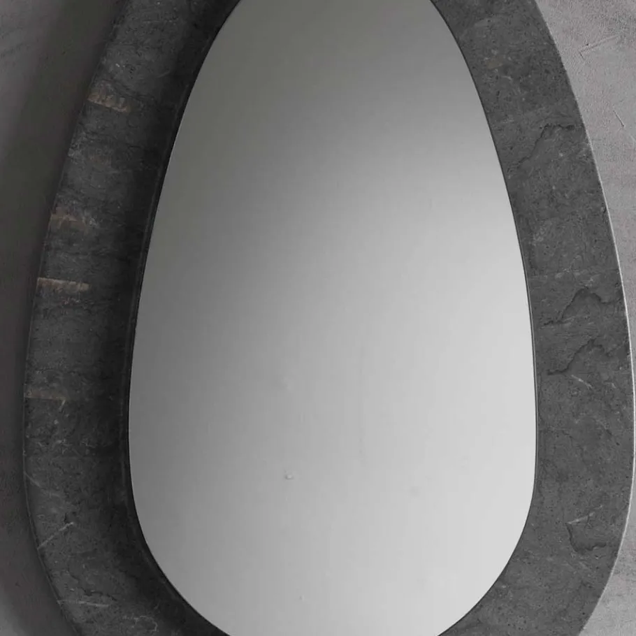 New Wohnen 70x110 Eiförmiger Spiegel mit breitem Rahmen - Janilea